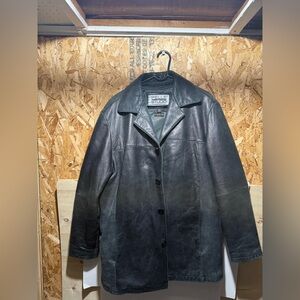 Pelle Studio Dark Leather Trench Coat for Men